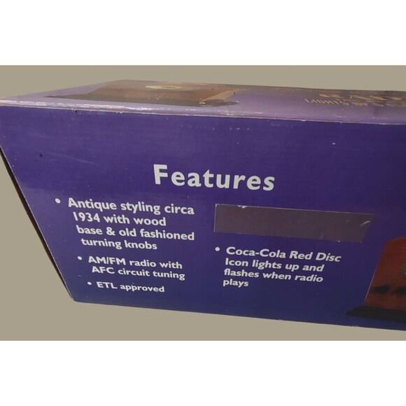 Coca-Cola AM/FM Radio Featuring The Red Disc Icon Antique Styling Circa 1934 NIB - Picture 3 of 6